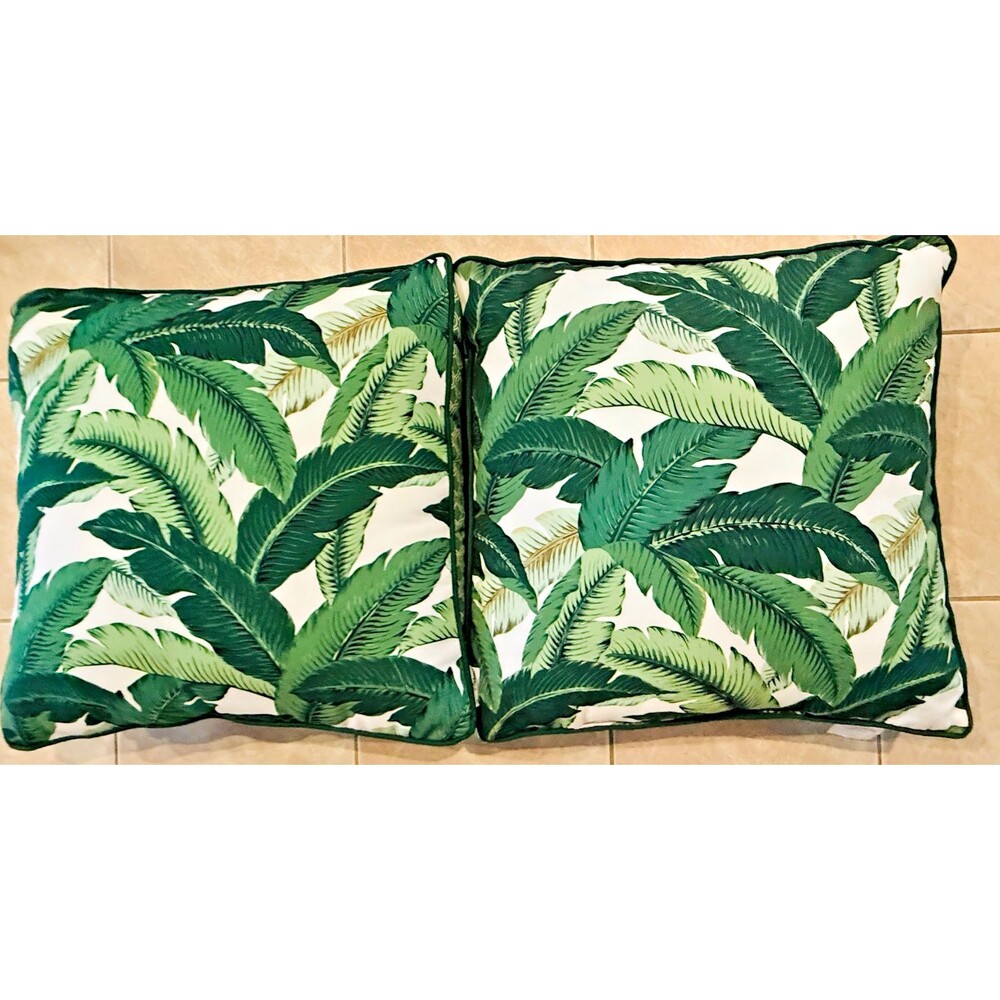 TOMMY BAHAMA Pillows Swaying Palms Leaf 20" x 20" x 5" Tailored Box-Edge